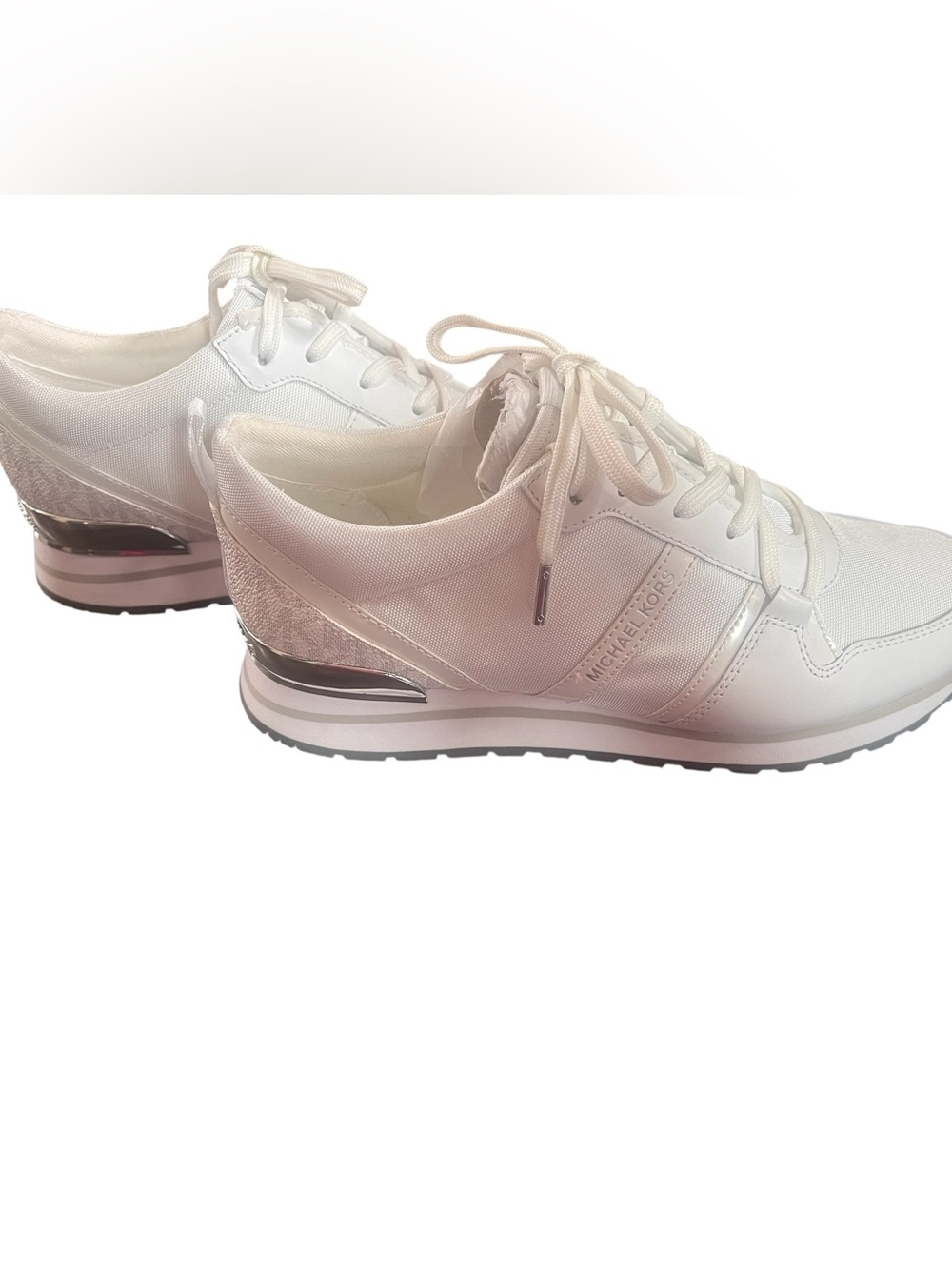 Michael Kor’s White MK with Silver  accents Sneaker - Picture 9 of 10